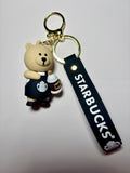 Cute Starbucks Bearista with a Bottle Keychain