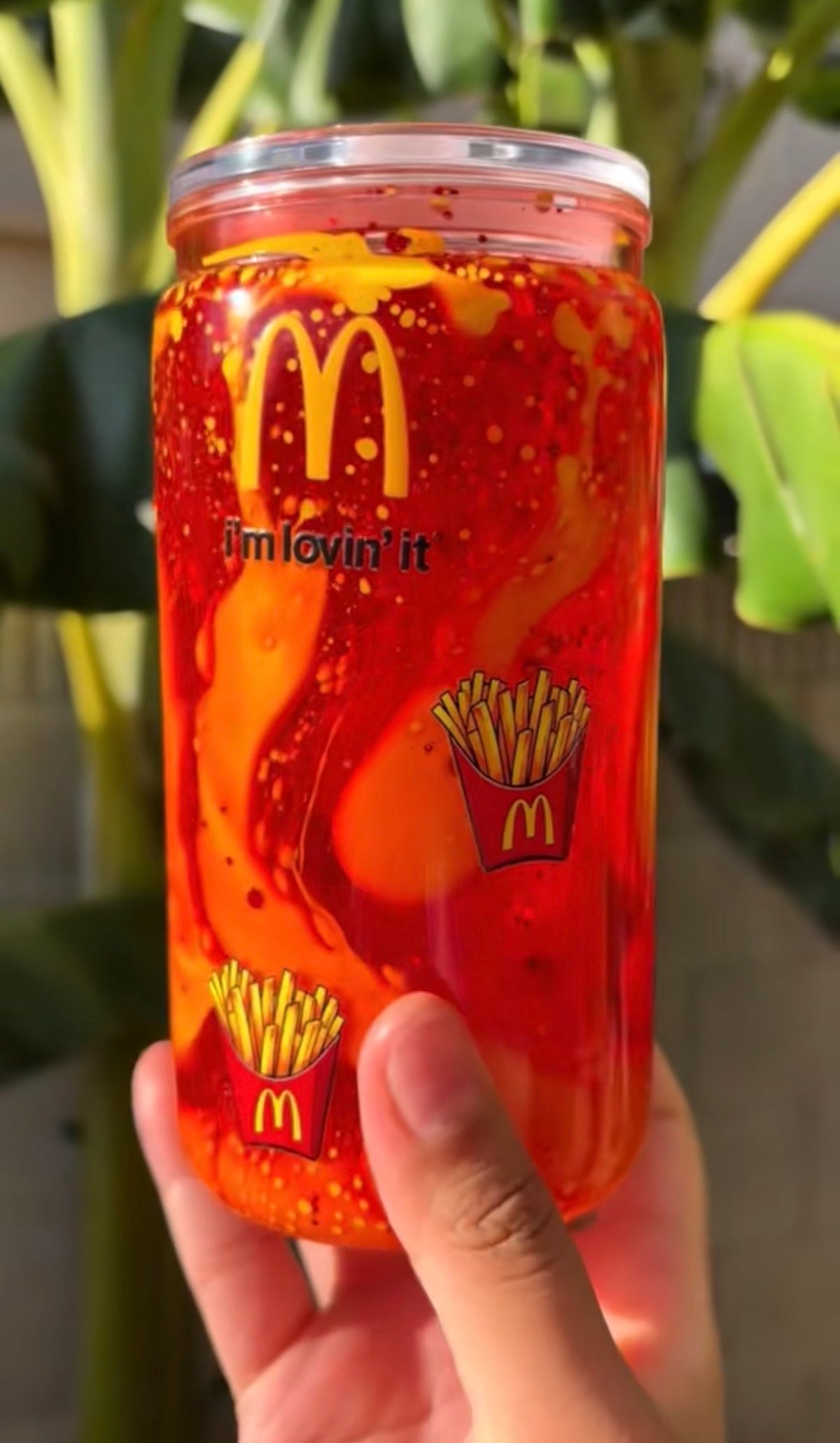 Baby Cow x Mcdonald’s Lava Cup with Glitter — 16 oz Acrylic Snowglobe Cup