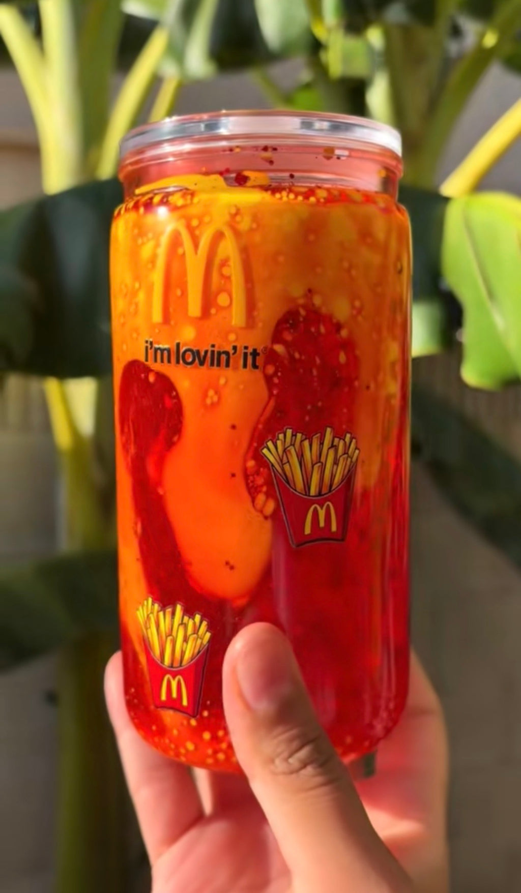 Baby Cow x Mcdonald’s Lava Cup with Glitter — 16 oz Acrylic Snowglobe Cup