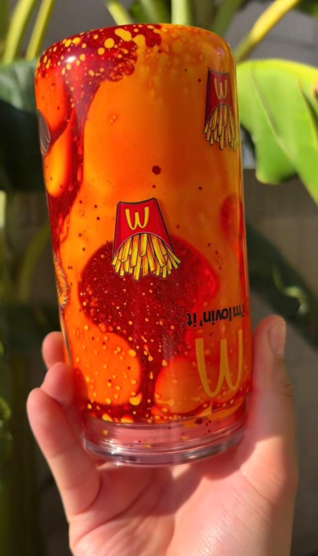 Baby Cow x Mcdonald’s Lava Cup with Glitter — 16 oz Acrylic Snowglobe Cup