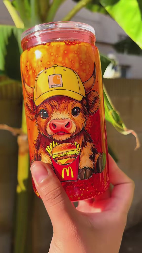 Baby Cow x Mcdonald’s Lava Cup with Glitter — 16 oz Acrylic Snowglobe Cup